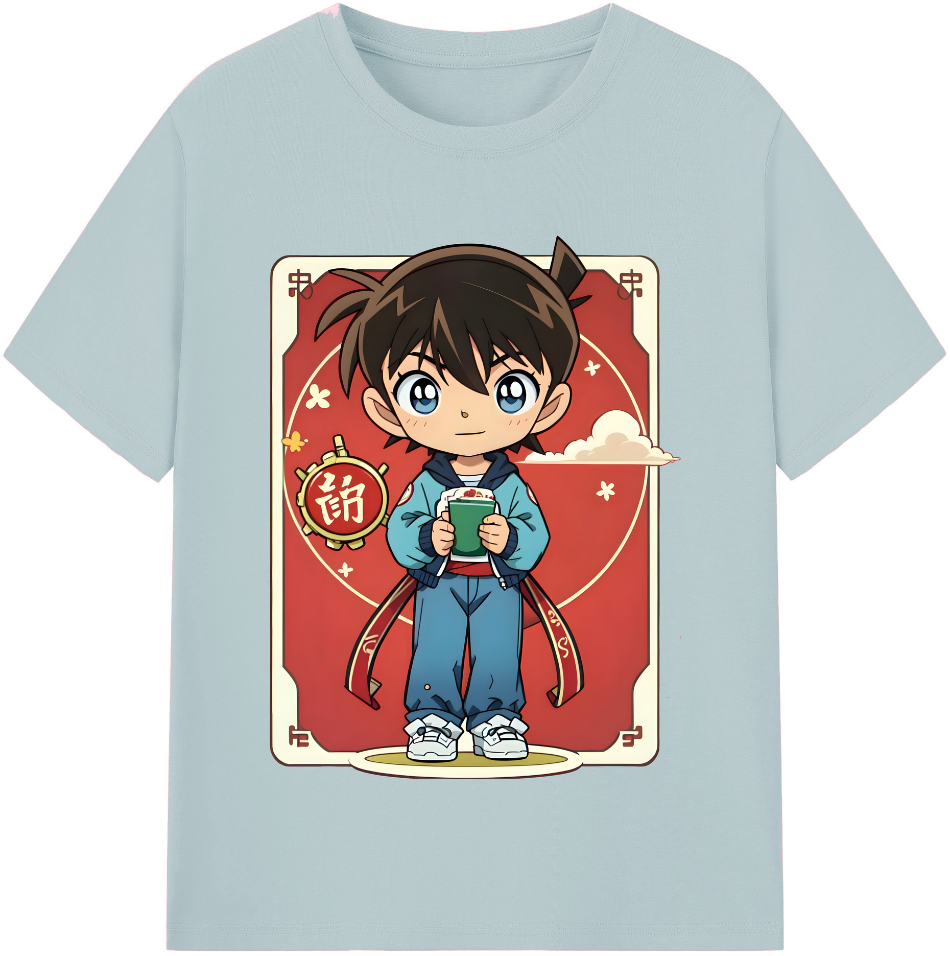 （画像用） 名探偵コナン 江戸川 コナン Detective Conan Conan Edogawa 綿100％半袖Tシャツ（フロントプリント）